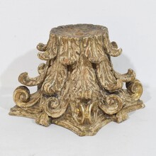 Weathered carved wooden capital, France 18th century