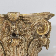 Weathered carved wooden capital, France 18th century