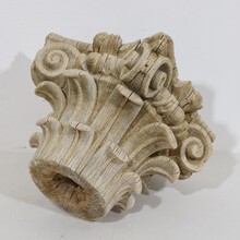 Weathered oak capital, France 18th century