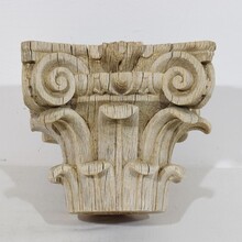 Weathered oak capital, France 18th century