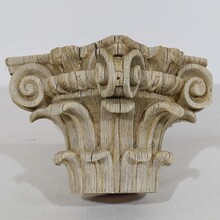 Weathered oak capital, France 18th century