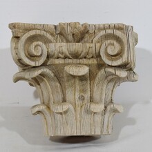 Weathered oak capital, France 18th century