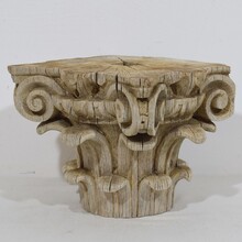 Weathered oak capital, France 18th century