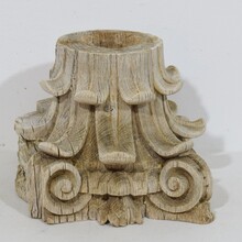 Weathered oak capital, France 18th century