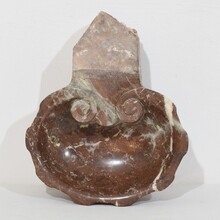 Baroque red marble holy water front or stoup, Italy circa 1750