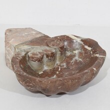 Baroque red marble holy water front or stoup, Italy circa 1750