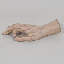 Hand carved wooden baroque hand of a Santos/Saint, Italy circa 1750