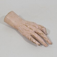 Hand carved wooden baroque hand of a Santos/Saint, Italy circa 1750
