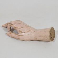 Hand carved wooden baroque hand of a Santos/Saint, Italy circa 1750