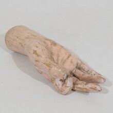 Hand carved wooden baroque hand of a Santos/Saint, Italy circa 1750
