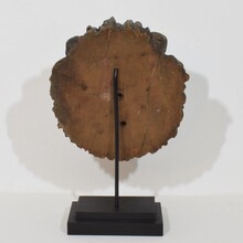 Carved wooden lion head, France circa 1850-1900