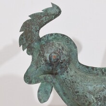 Folk art copper rooster weathervane, France circa 1800-1850