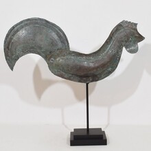 Folk art copper rooster weathervane, France circa 1800-1900
