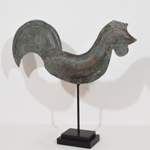 Folk art copper rooster weathervane, France circa 1800-1900
