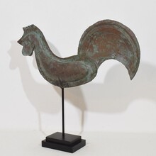 Folk art copper rooster weathervane, France circa 1800-1900