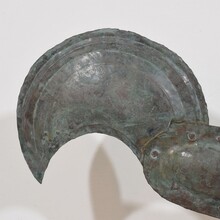 Folk art copper rooster weathervane, France circa 1800-1900