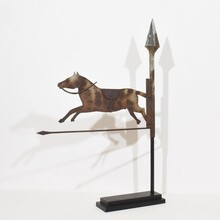 Folk art metal horse weathervane roof finial, France circa 1800-1900