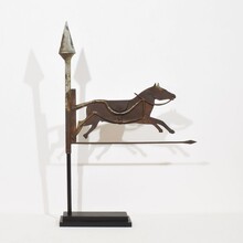 Folk art metal horse weathervane roof finial, France circa 1800-1900