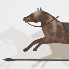 Folk art metal horse weathervane roof finial, France circa 1800-1900