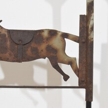 Folk art metal horse weathervane roof finial, France circa 1800-1900