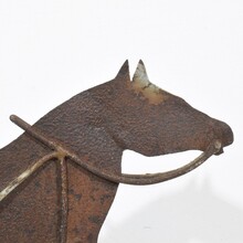 Folk art metal horse weathervane roof finial, France circa 1800-1900