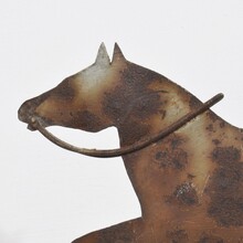 Folk art metal horse weathervane roof finial, France circa 1800-1900