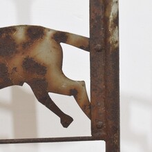 Folk art metal horse weathervane roof finial, France circa 1800-1900