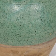 Green glazed terracotta jug or water cruche, France circa 1850-1900