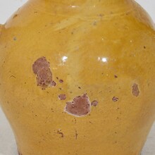 Yellow glazed terracotta jug or water cruche/ orjol, France circa 1850