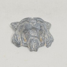 Zinc mythical lion-wolf head fragment, France circa 1850-1900