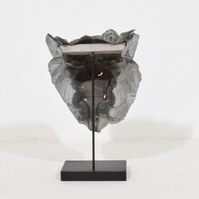 Zinc mythical lion- wolf head fragment, France circa 1850-1900