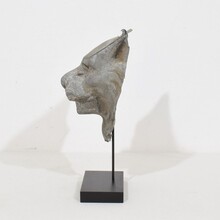 Zinc mythical lion- wolf head fragment, France circa 1850-1900