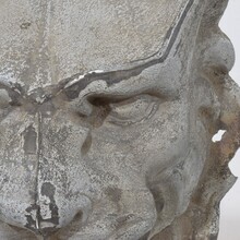 Zinc mythical lion wolf head fragment, France circa 1850-1900