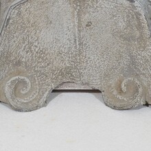 Zinc mythical lion wolf head fragment, France circa 1850-1900