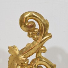 Hand carved giltwood baroque style curl ornament, Italy circa 1850