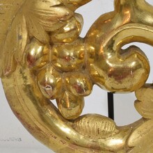 Hand carved giltwood baroque style curl ornament, Italy circa 1850