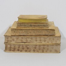 Amazing collection weathered vellum books, Spain/Italy 18th/19th century