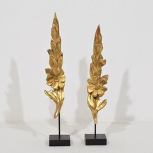 Antique carved wood baroque style ornaments, Italy circa 1850