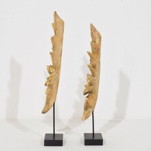 Antique carved wood baroque style ornaments, Italy circa 1850