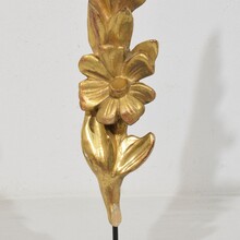 Antique carved wood baroque style ornaments, Italy circa 1850