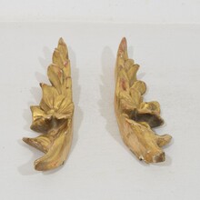 Antique carved wood baroque style ornaments, Italy circa 1850