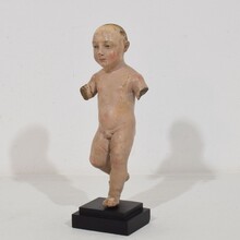 Baroque carved wooden baby jesus/nino/santo figure, Spain circa 1650-1750