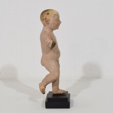 Baroque carved wooden baby jesus/nino/santo figure, Spain circa 1650-1750