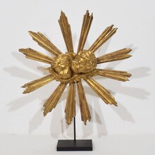 Baroque style giltwood sunburst with angelheads, Italy circa 1880-1900