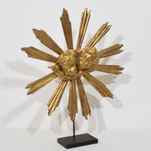 Baroque style giltwood sunburst with angelheads, Italy circa 1880-1900