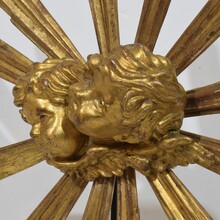 Baroque style giltwood sunburst with angelheads, Italy circa 1880-1900