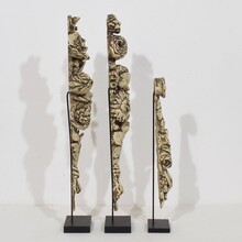 Collection neoclassical carved wooden ornaments, France circa 1780