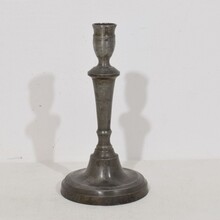 Collection of 5 pewter candleholders, France circa 1750-1850