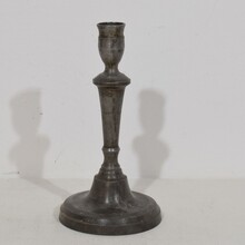 Collection of 5 pewter candleholders, France circa 1750-1850