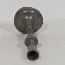 Collection of 5 pewter candleholders, France circa 1750-1850